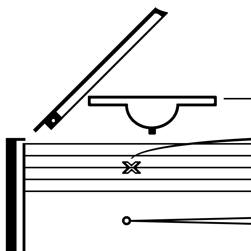 Crotale bowed over the timpani